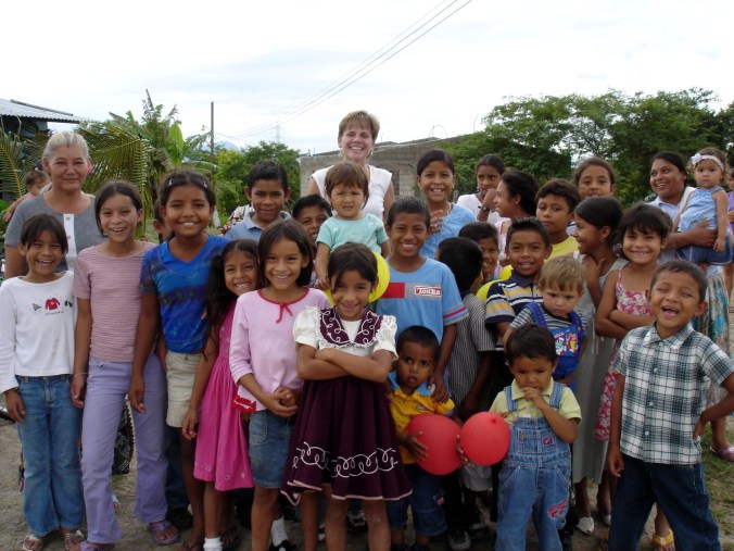 Emily with a group of Hondurans