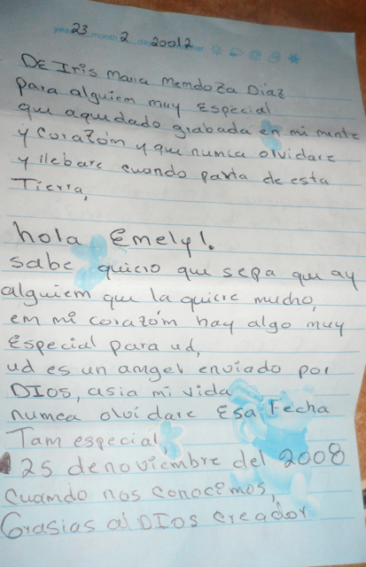 Page 1 of Iris' Letter