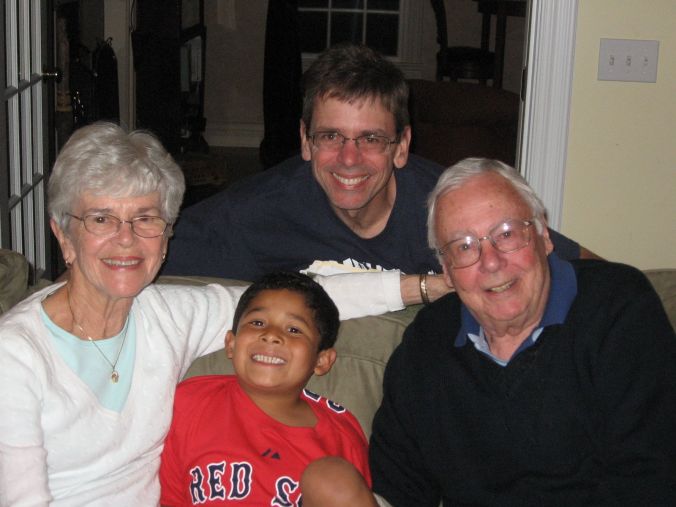 Noel with Abuelo, Abuela, and Tio Bob