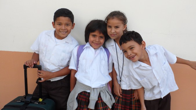 Noel, Astrid, Daniela, Wesly at school